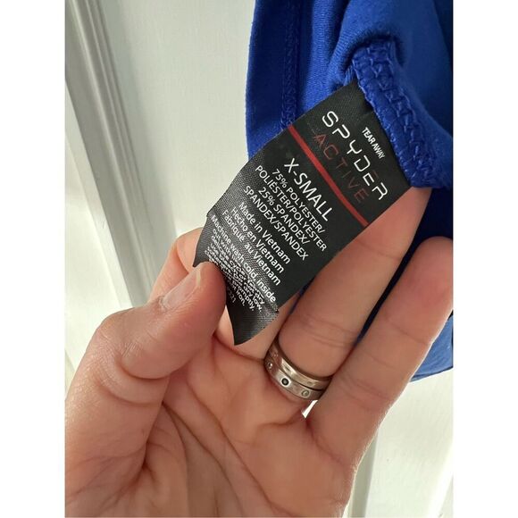 Spyder bright blue athletic racerback tank with built in bra XS - Picture 3 of 4